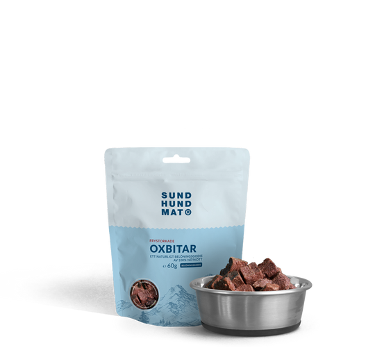 Gesundes Hundefutter, gefriergetrocknete Rindfleischstücke, 60 g