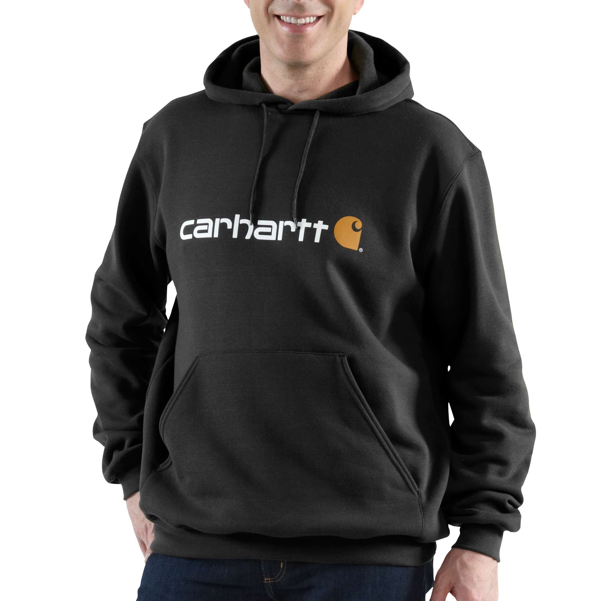 Carhartt Signature Logo Hoodie Herr Black XS