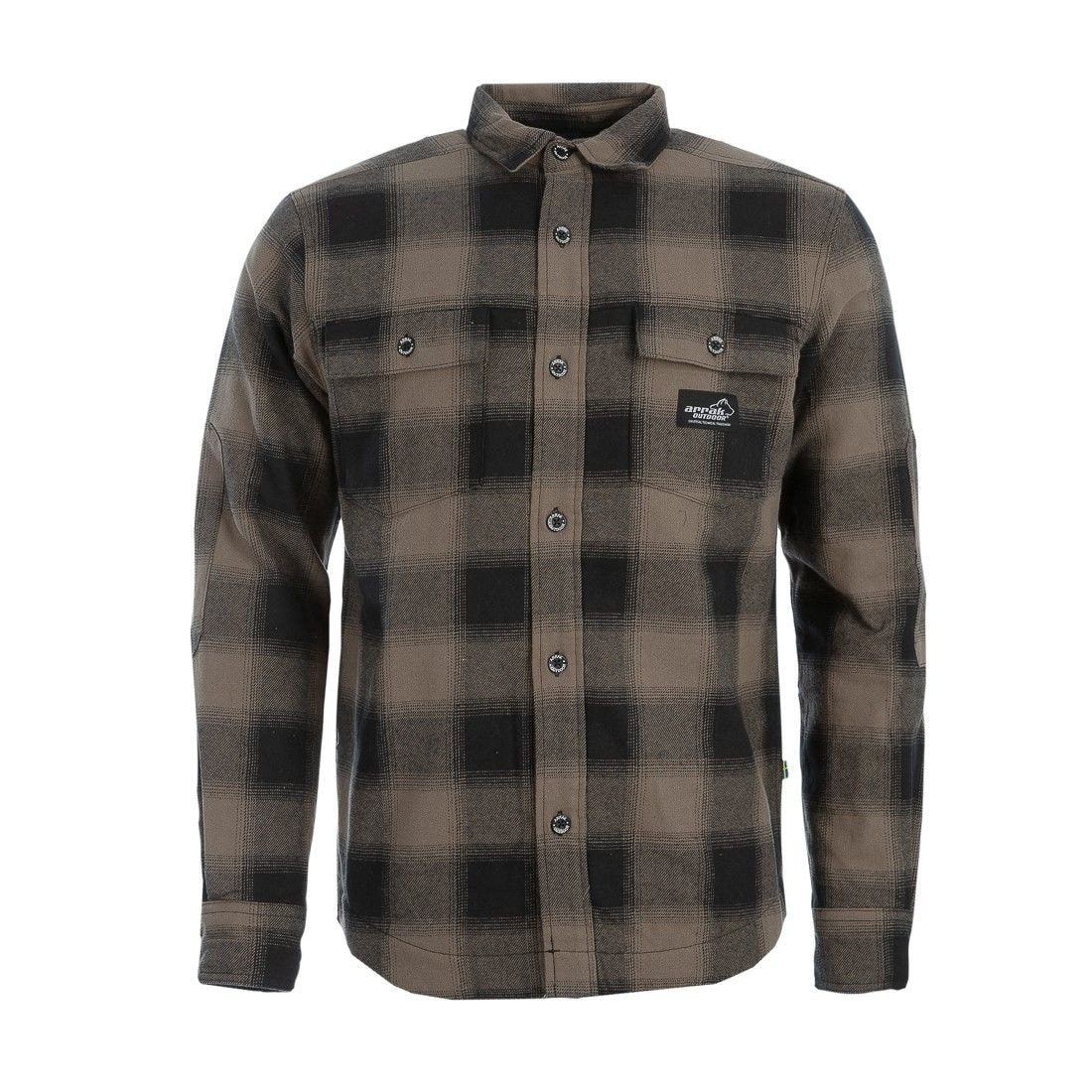 Arrak Outdoor Vuorattu Flanellipaita Miehet Ruskea/Musta 4XL -