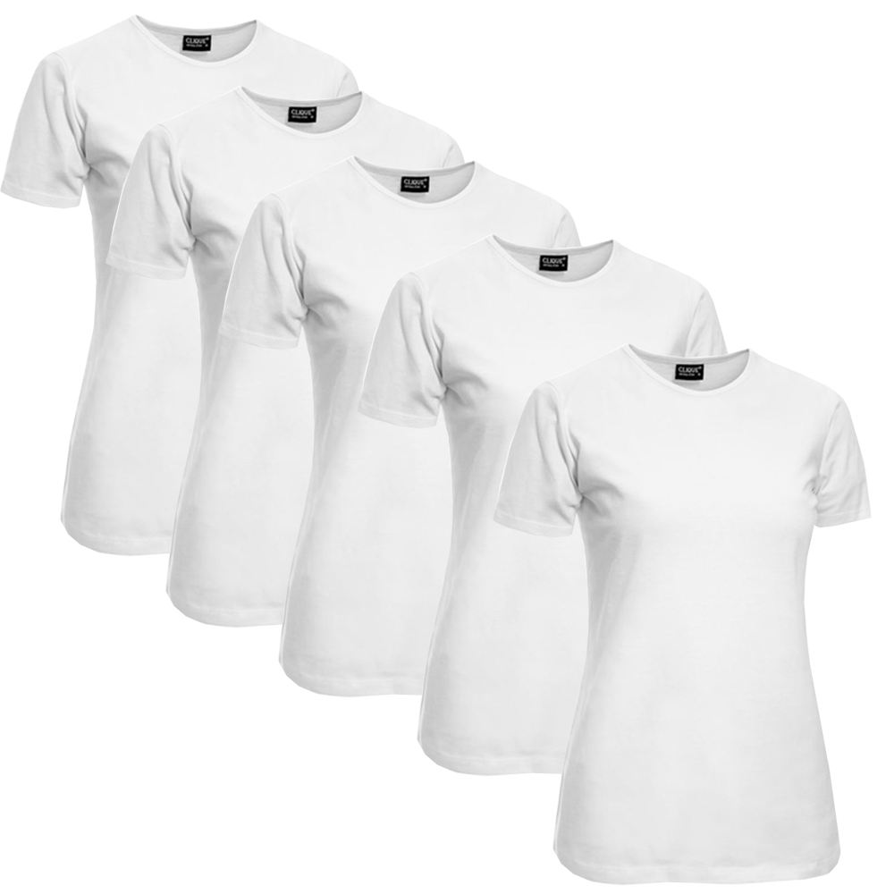 Clique T-shirt Damer 5-pack Hvid