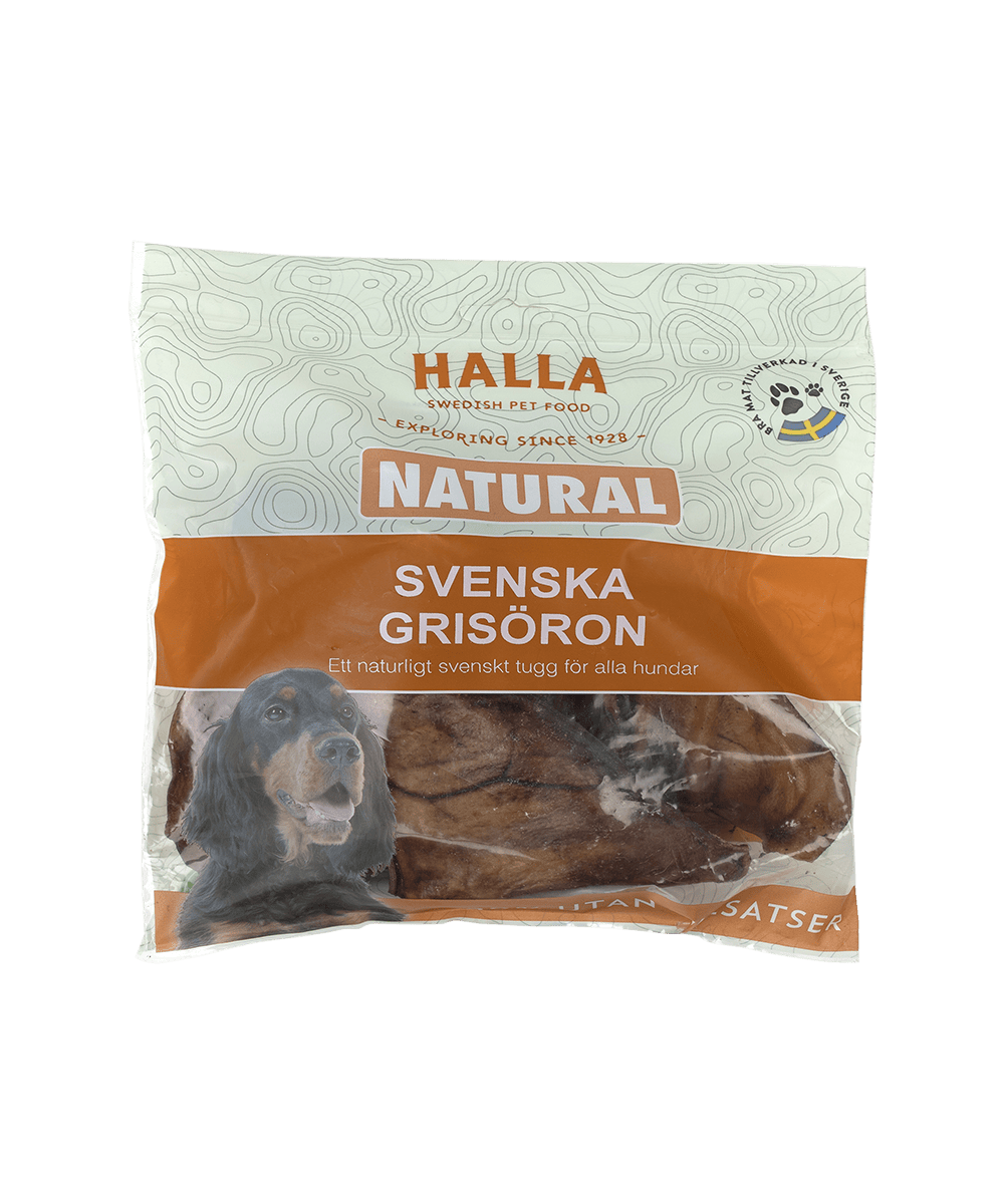 Halla Svenska Grisöron Hundgodis 100 g