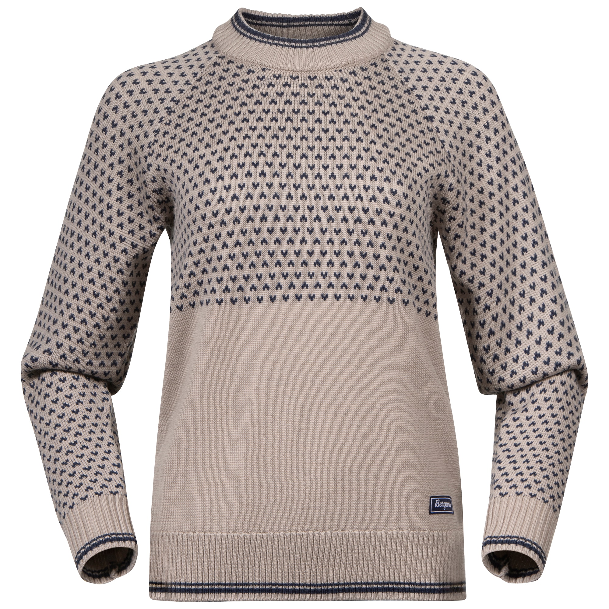 Bergans Alvdal Wool Jumper Women Sandstone/Navy Blue