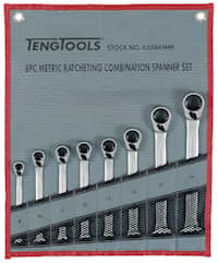 Teng Tools Ring-gaffelnøgler i sæt med skralde 6508RMM
