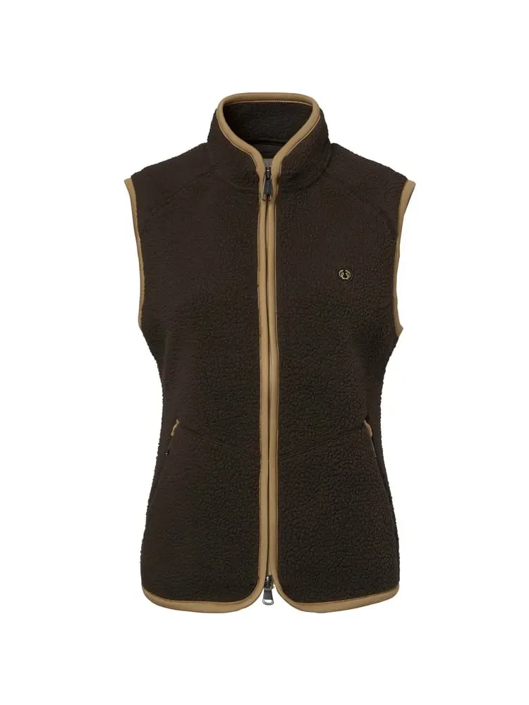Chevalier Pax Light Pile Vest Women Leather Brown