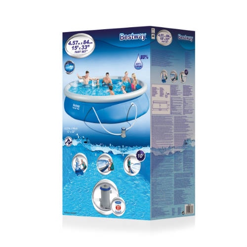 Bestway Fast Set -puhallettava uima-allas Ø 457 x 84 cm. 9 677 litraa.