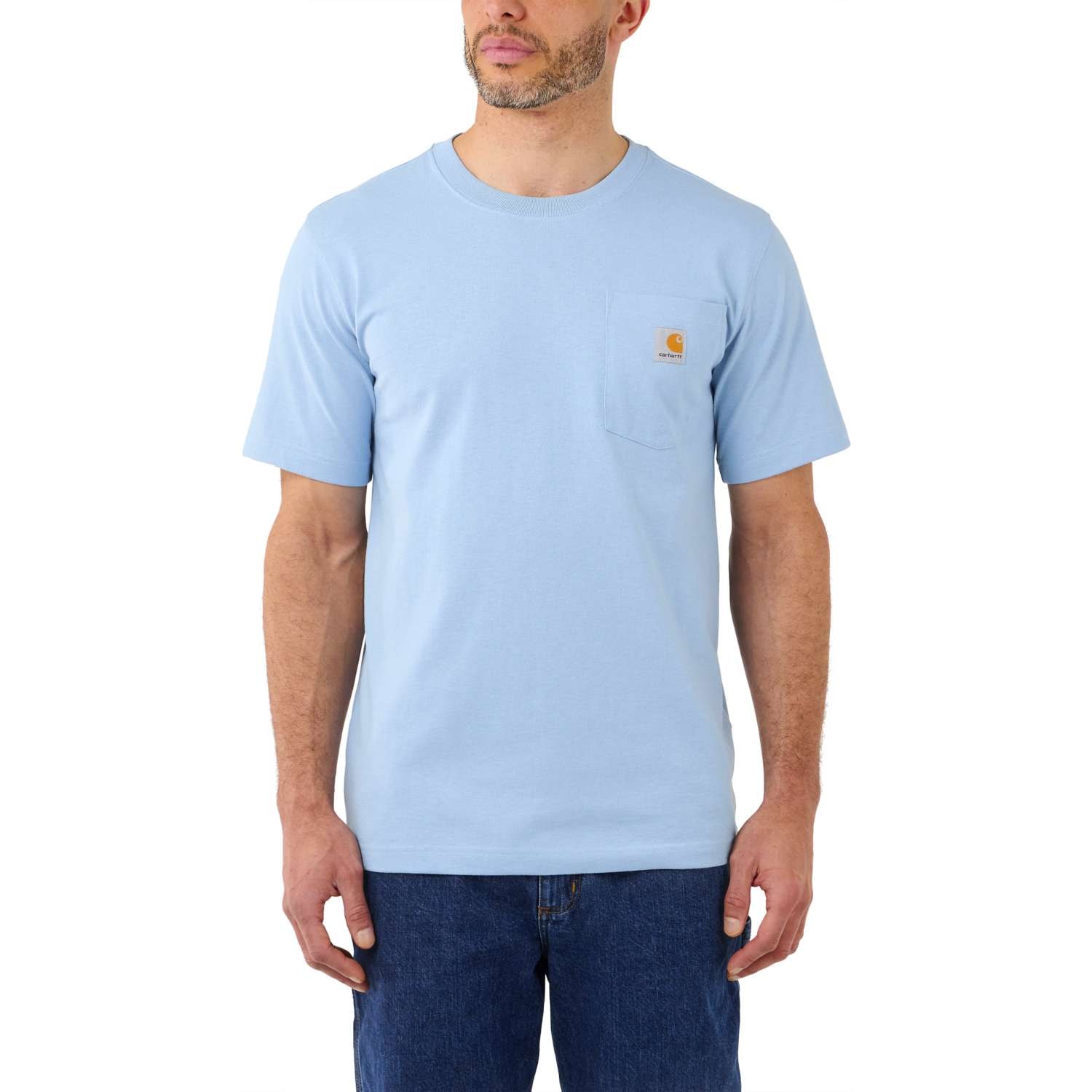 Carhartt k87 lommet-shirt, Herre, Alpine blue heather