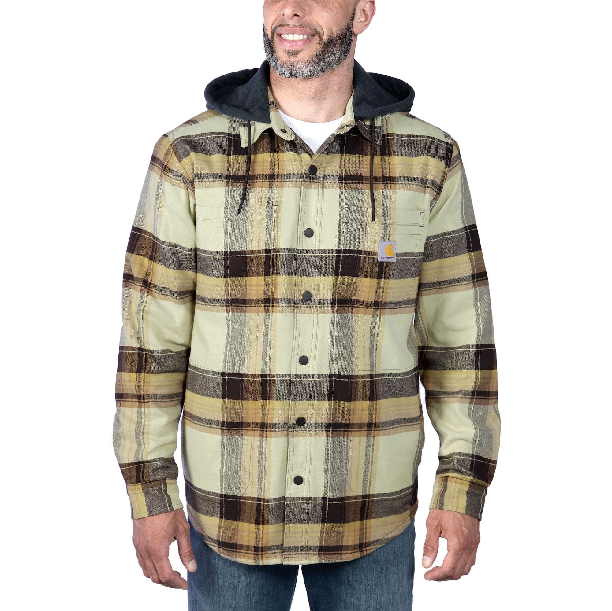 Carhartt Lined Flannel Shirt Jacket Mens Dark Brown S