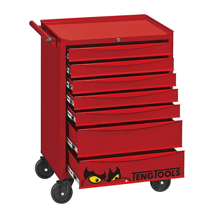 Teng Tools Verktygsvagn TCW707EV 7 lådor, röd