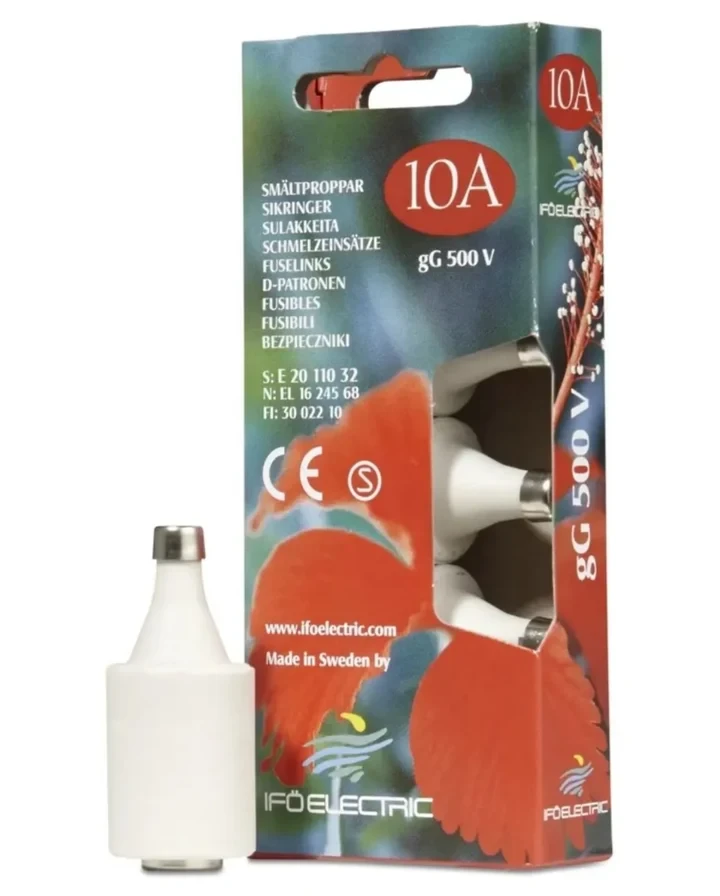 Ifö Electric Porslinssäkring 10A Röd Trög 5-pack