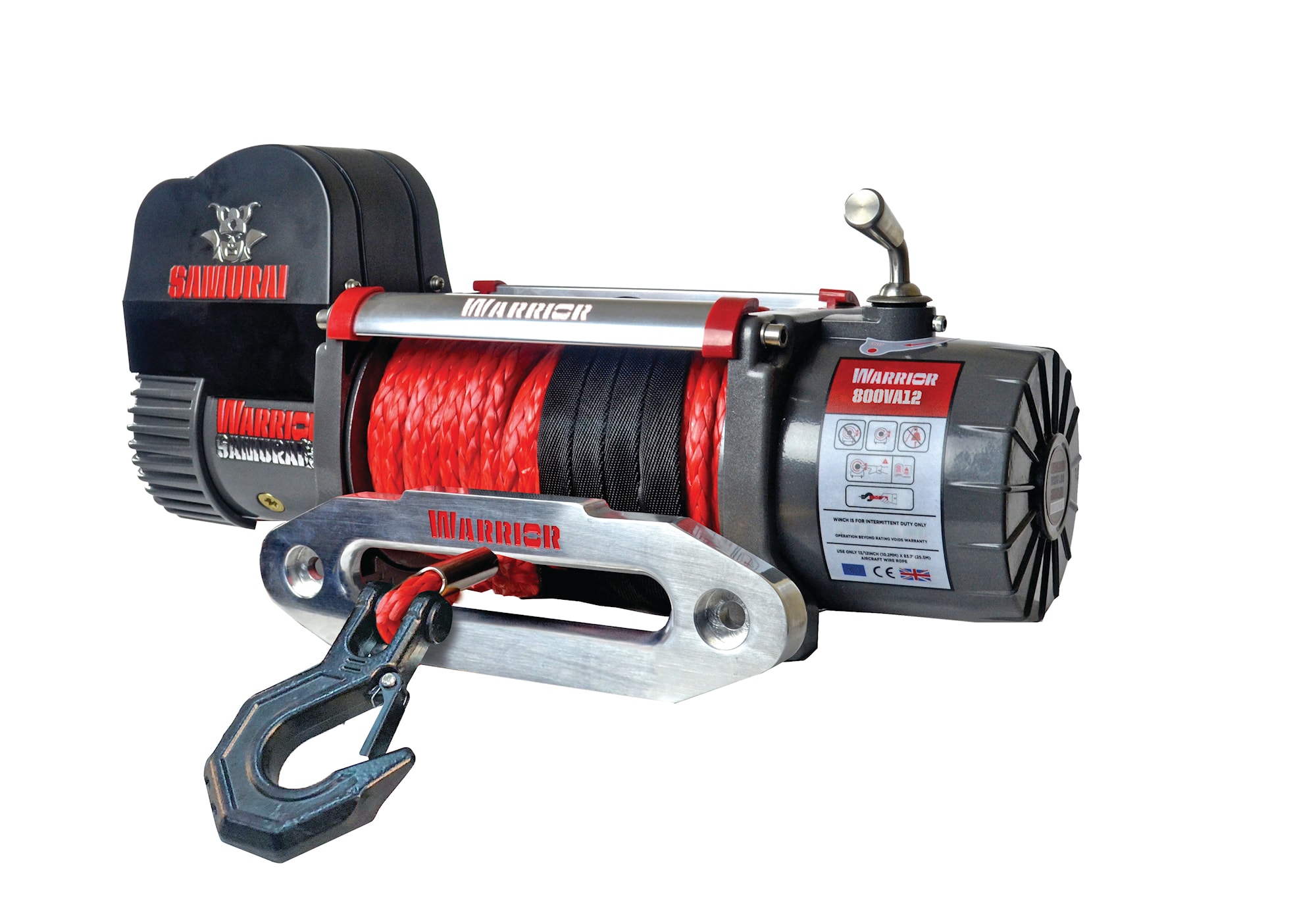 Warrior Winches Samurai V2 8000 Premium Vinsch, 12V Armortek syntet