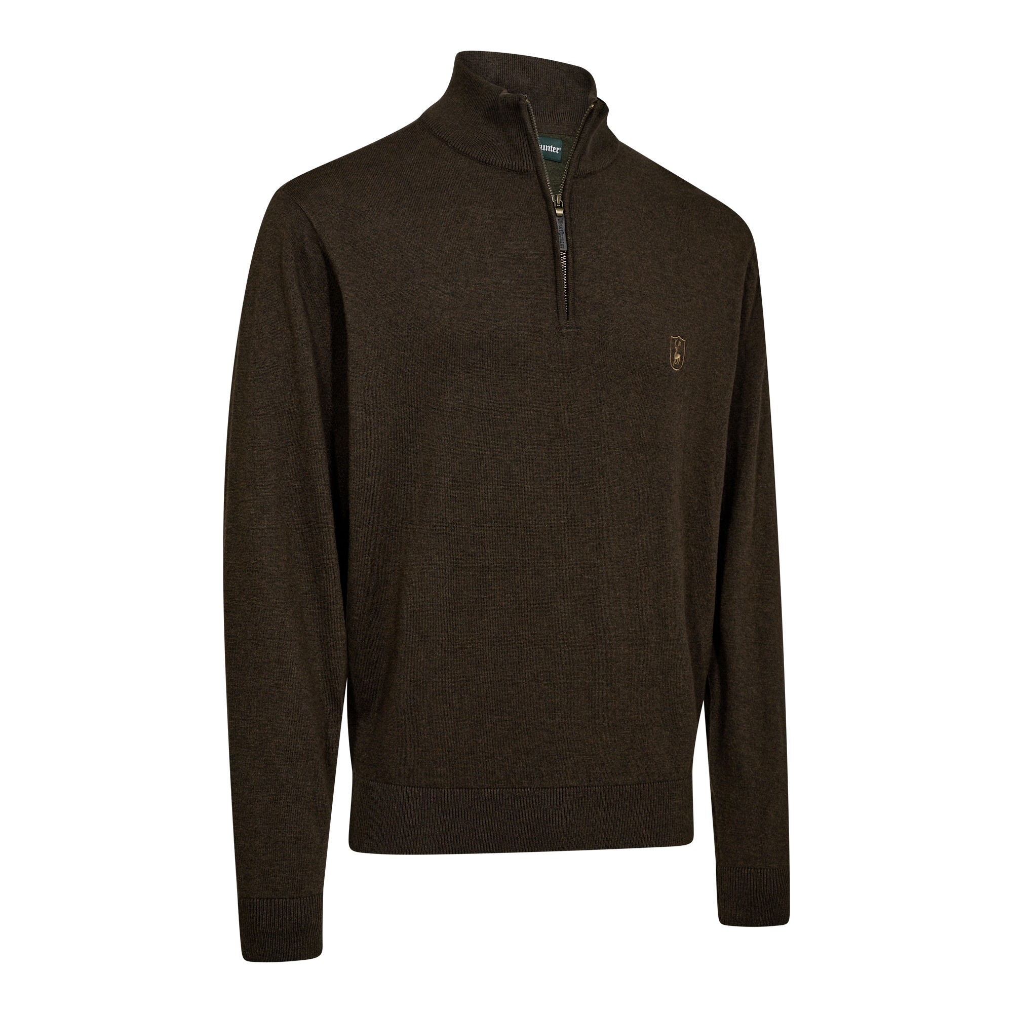Deerhunter Harringtonin puolivetoketju neulepusero Miesten Brown Melange L