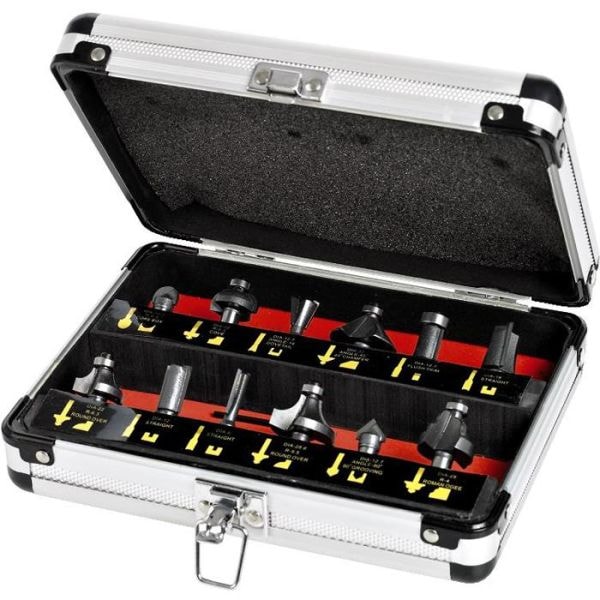 Hikoki Frässet hm 12delar 8mm alulåda