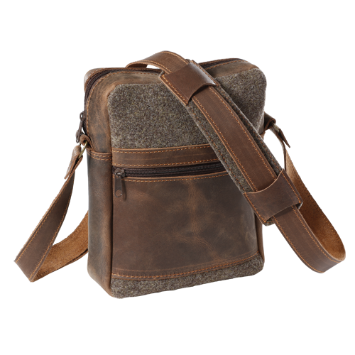 Villahuopalaukku, jossa nahkayksityiskohtia