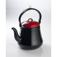 Bon-fire kanna kaffe och te i svart och röd emalj