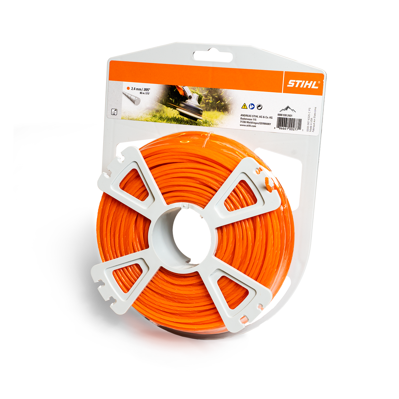 Stihl Trimmertråd rund og støysvak, Ø 2,4 mm x 83 m Trimmertråd