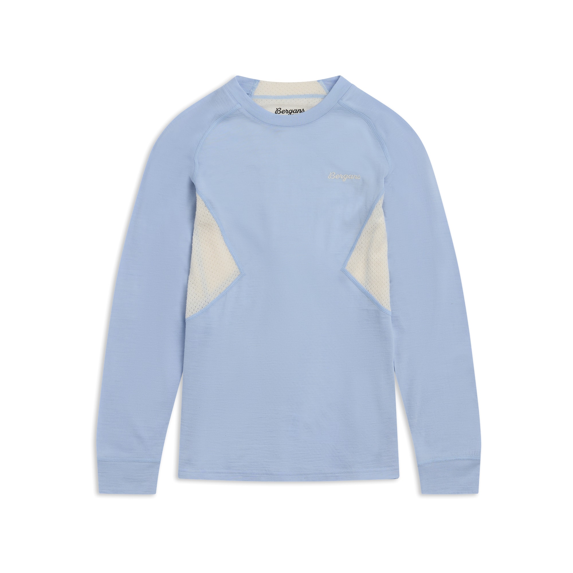 Bergans Inner:Pure Merino L/S Ulltrøye Dame Light Dusty Blue/Creme