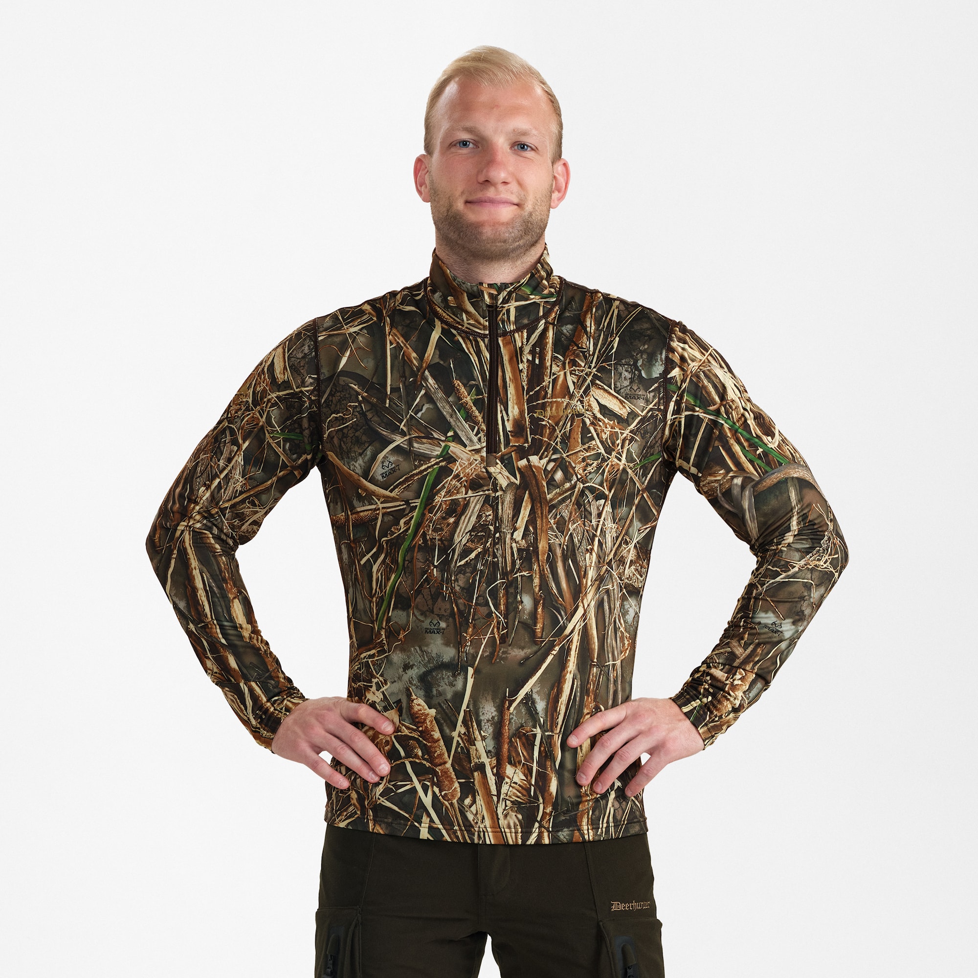 Deerhunter Game T-shirt L/S med dragkedja i halsen Herr REALTREE MAX-7®