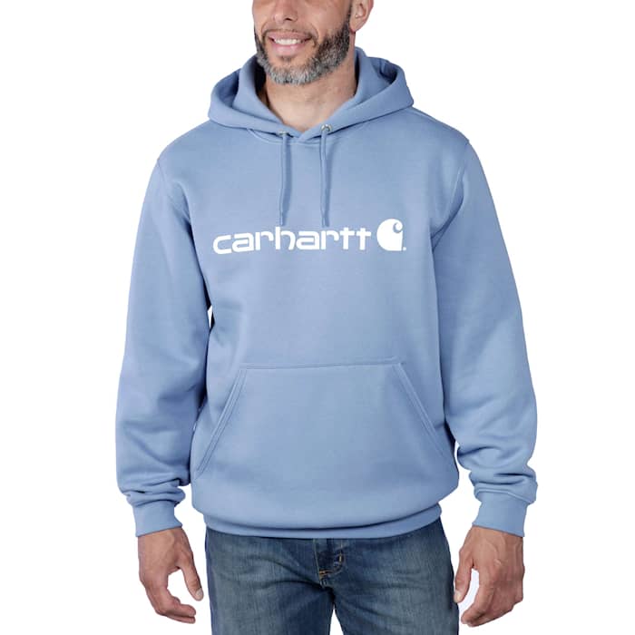 Carhartt Signature Logo Hoodie Herr Skystone