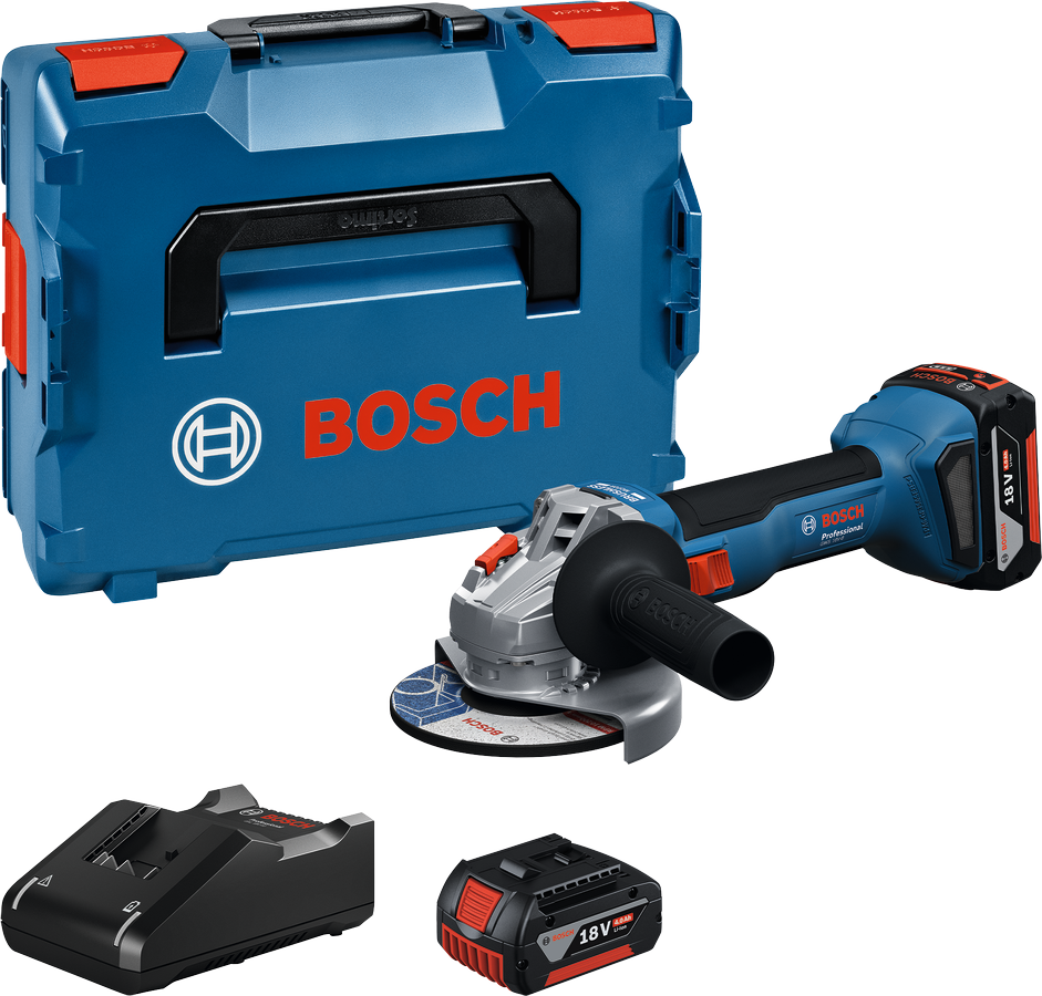 Bosch Vinkelslip GWS 18V-8 2X4Ah L-Boxx