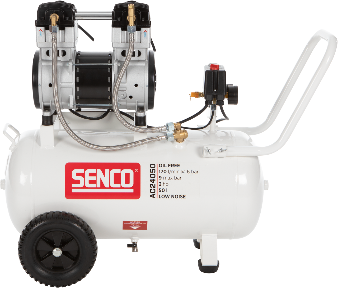 Senco Kompressor AC24050 9bar 50l oljefri, ljudisolerad