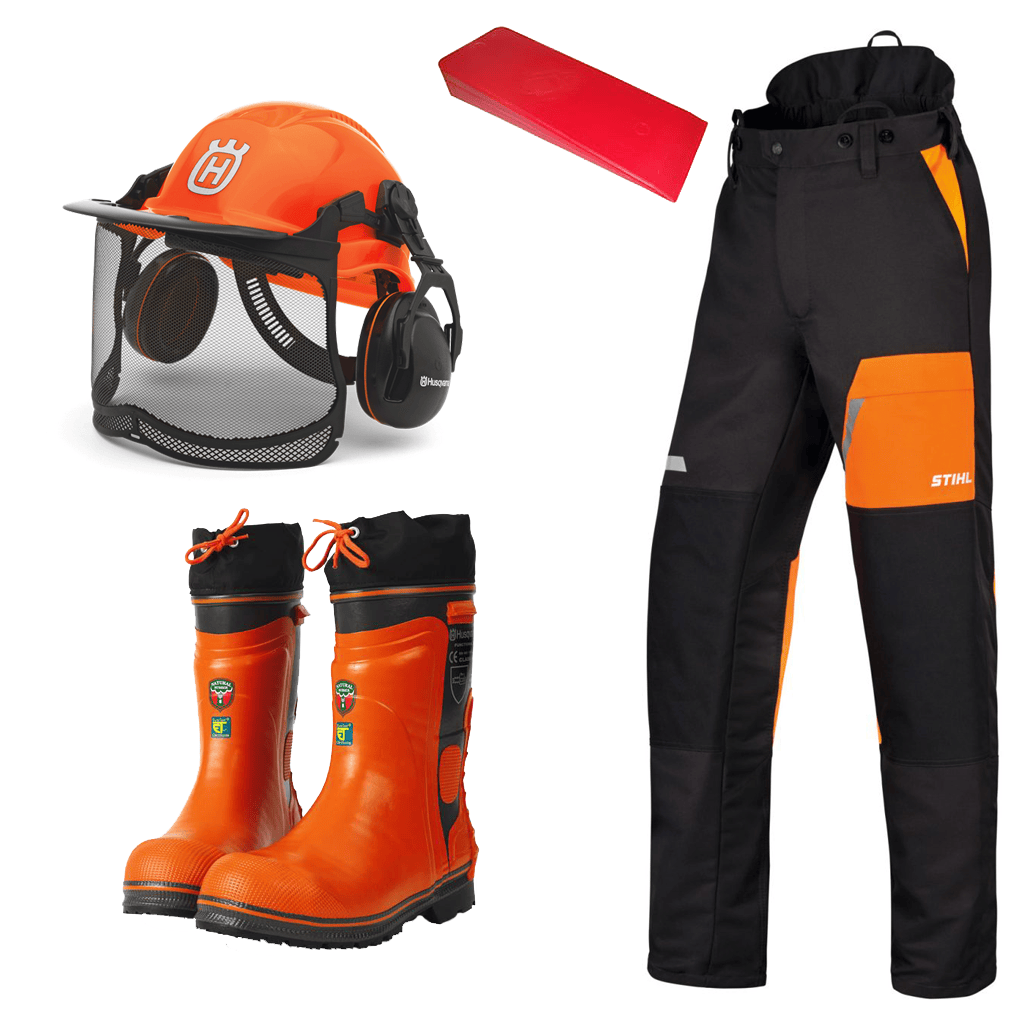 Huggarpaket med byxor, stövlar, hjälm och mera!