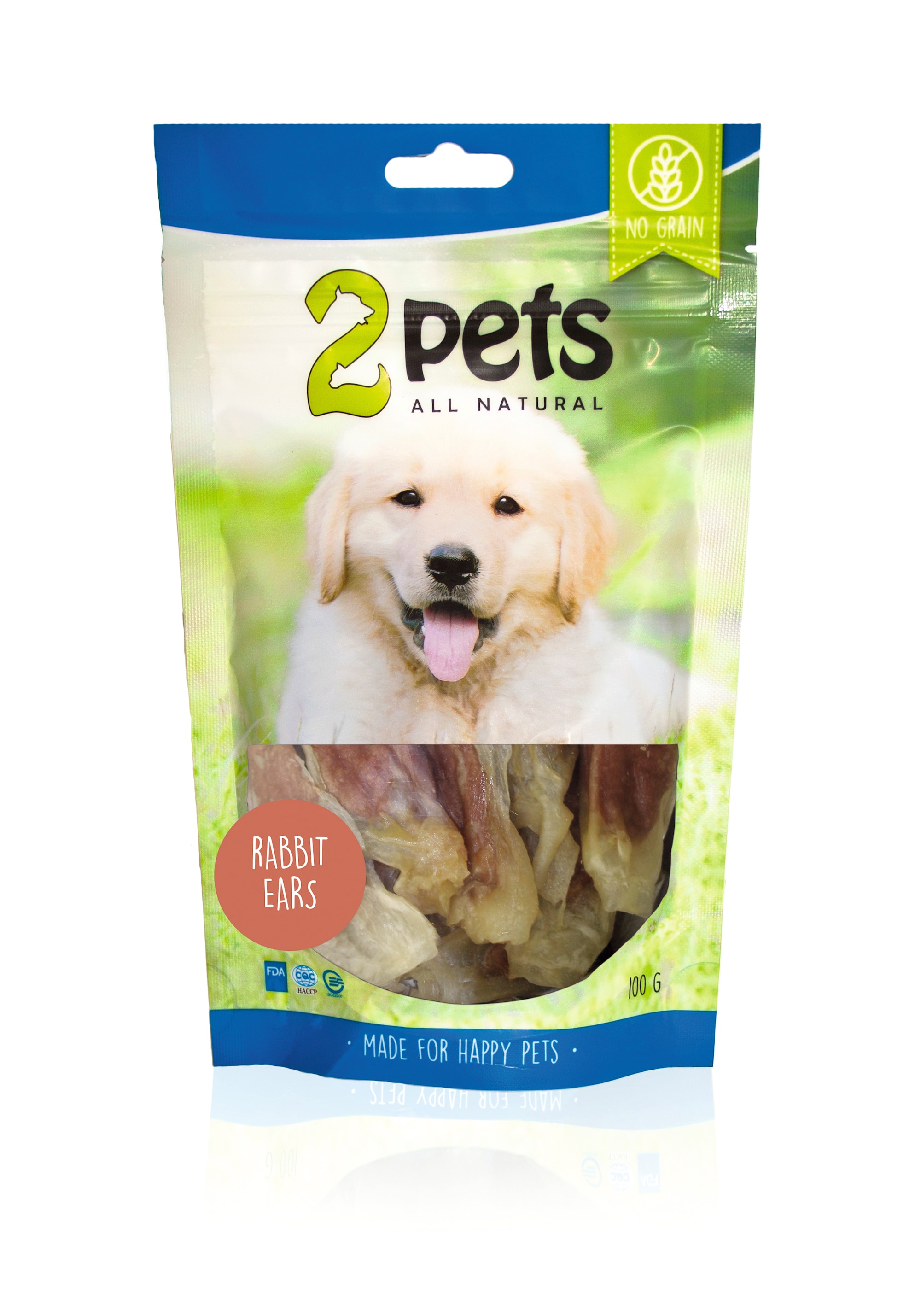 2pets Rabbit ears w. Rabbit Meat, 100g
