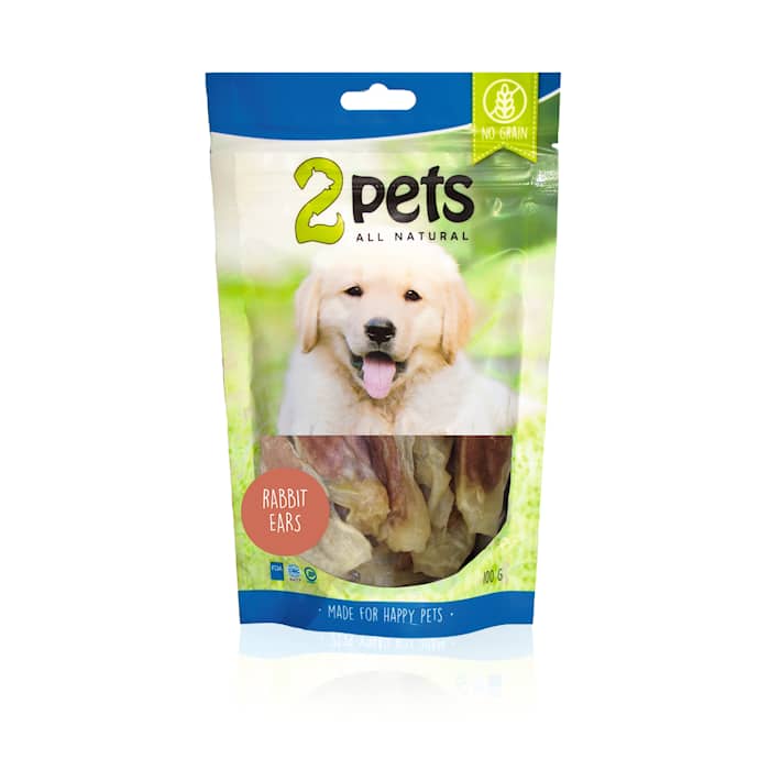 2pets Rabbit ears w. Rabbit Meat, 100g