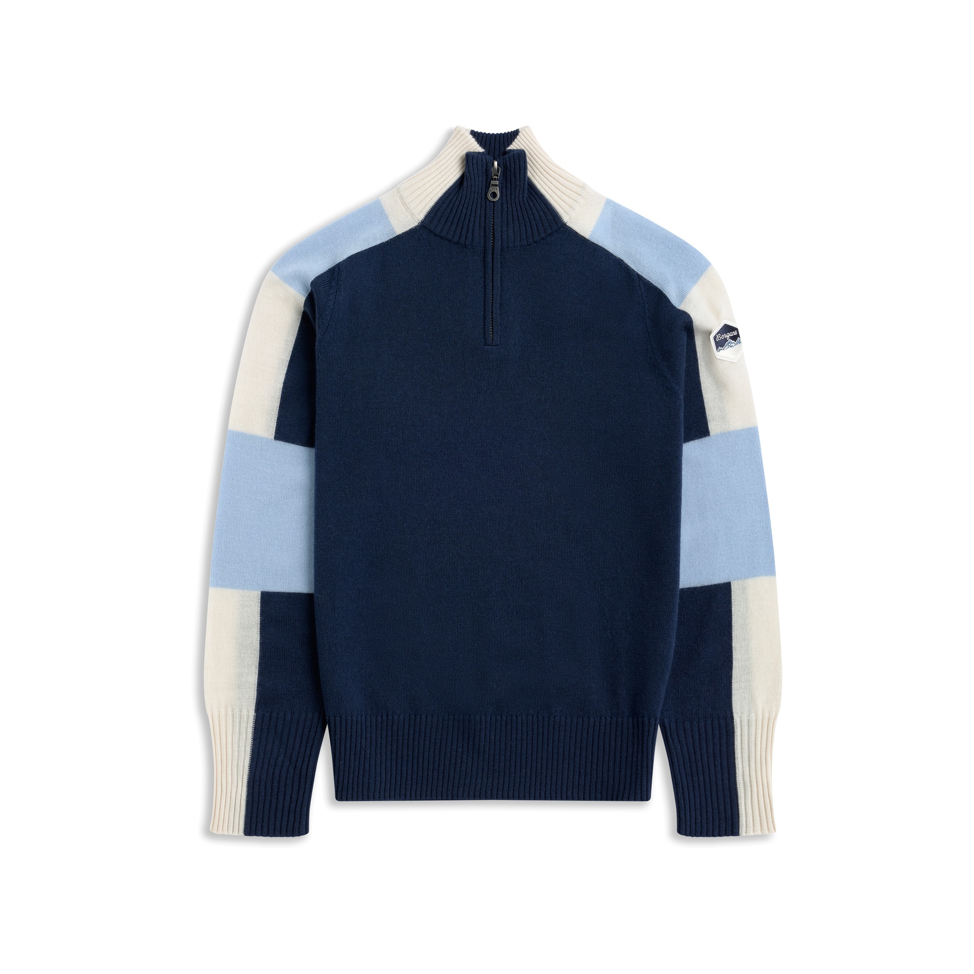 Bergans Lyderhorn Half-Zip Wollpullover Damen Navy Blue/Light Dusty Blue