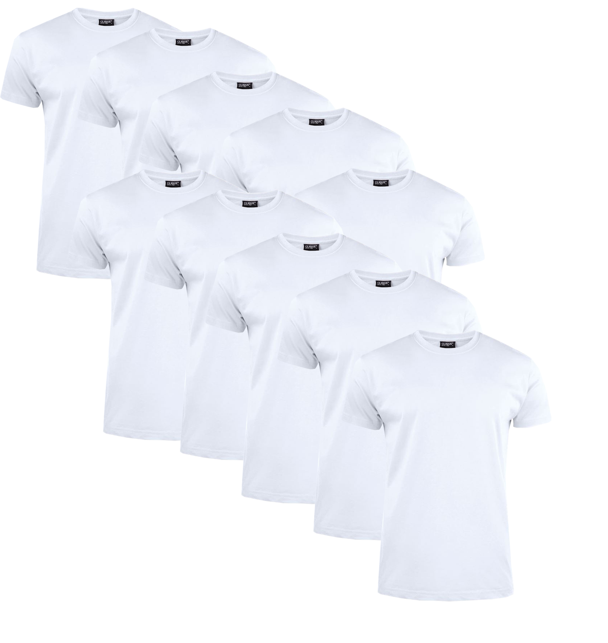 Clique T-Shirt Herren 10-Pack Weiß