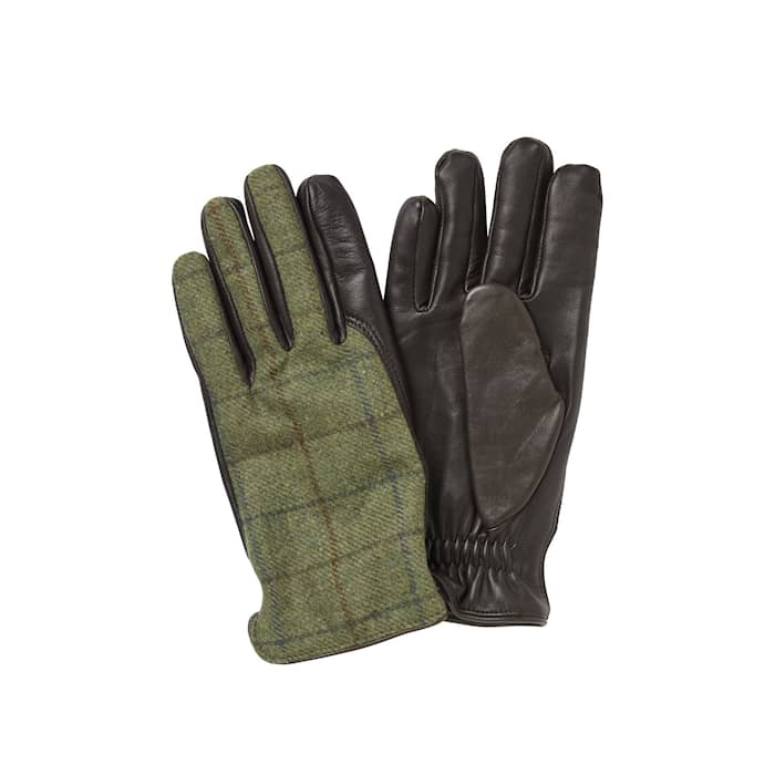 Chevalier Heydon Tweed Gloves Men Winter Moss Checked