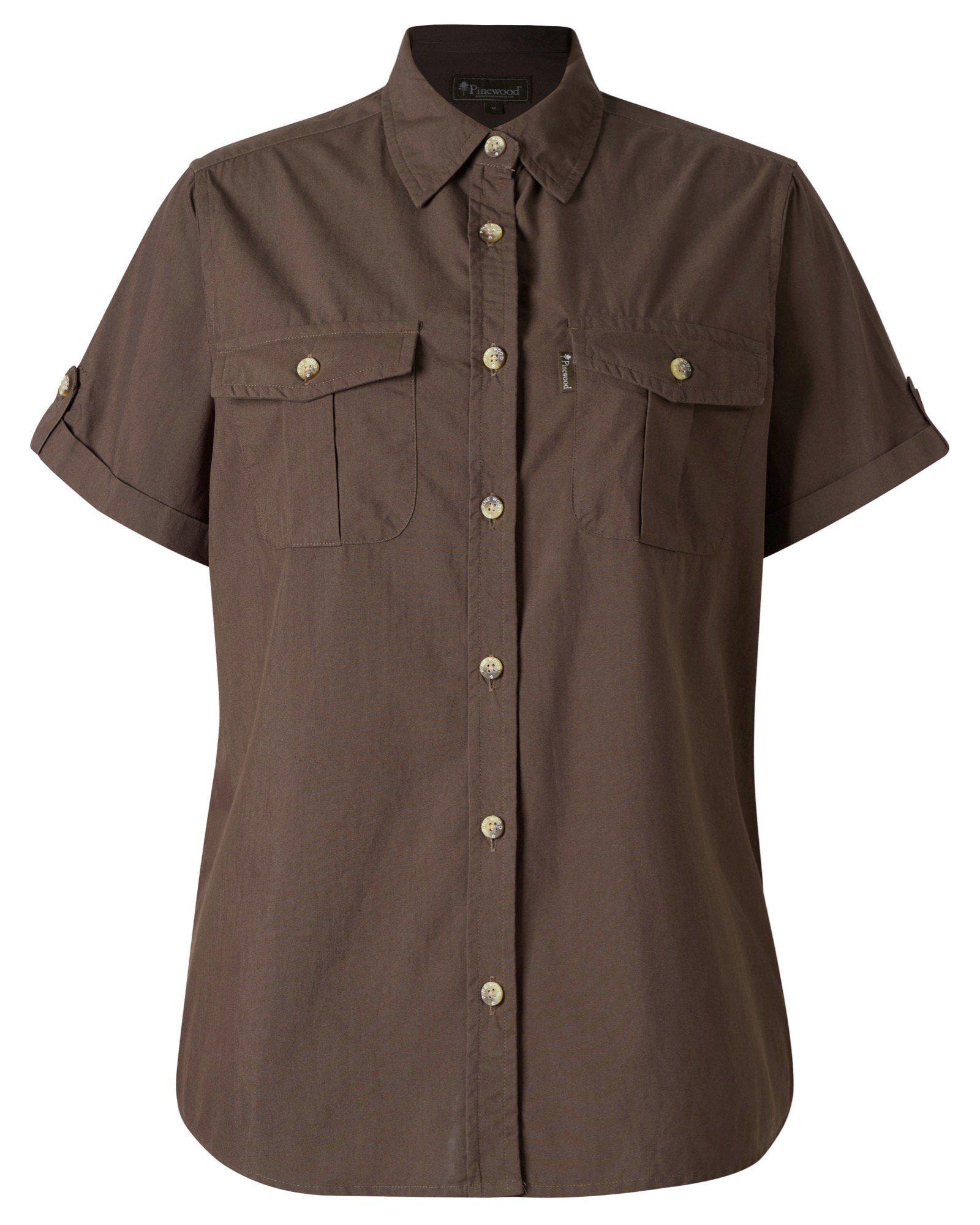 Pinewood Safari Kortarmad Skjorta Dam Dark Olive