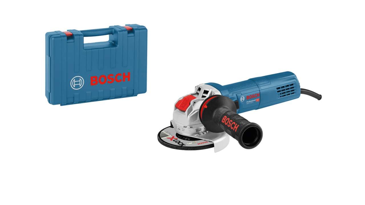 Bosch Vinkelslip GWX 9-115 S Professional i förvaringsväska med extrahandtag (reservdelsnummer 2 602 025 067)