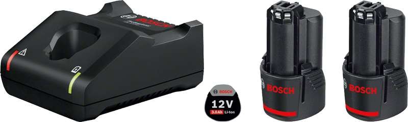 REA/Black Friday Bosch Batteri & snabbladdare startpaket 12V 2st 3Ah & GAL 12V-40