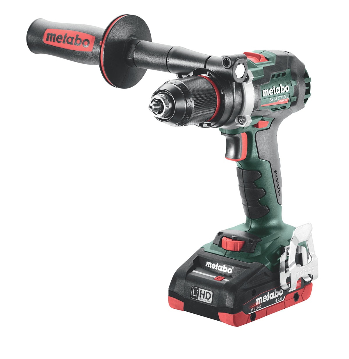 Metabo Ruuvinväännin BS 18 LTX BL I 18V, 2 x 4,0Ah akut & laturi ASC 55 "Air Cooled"