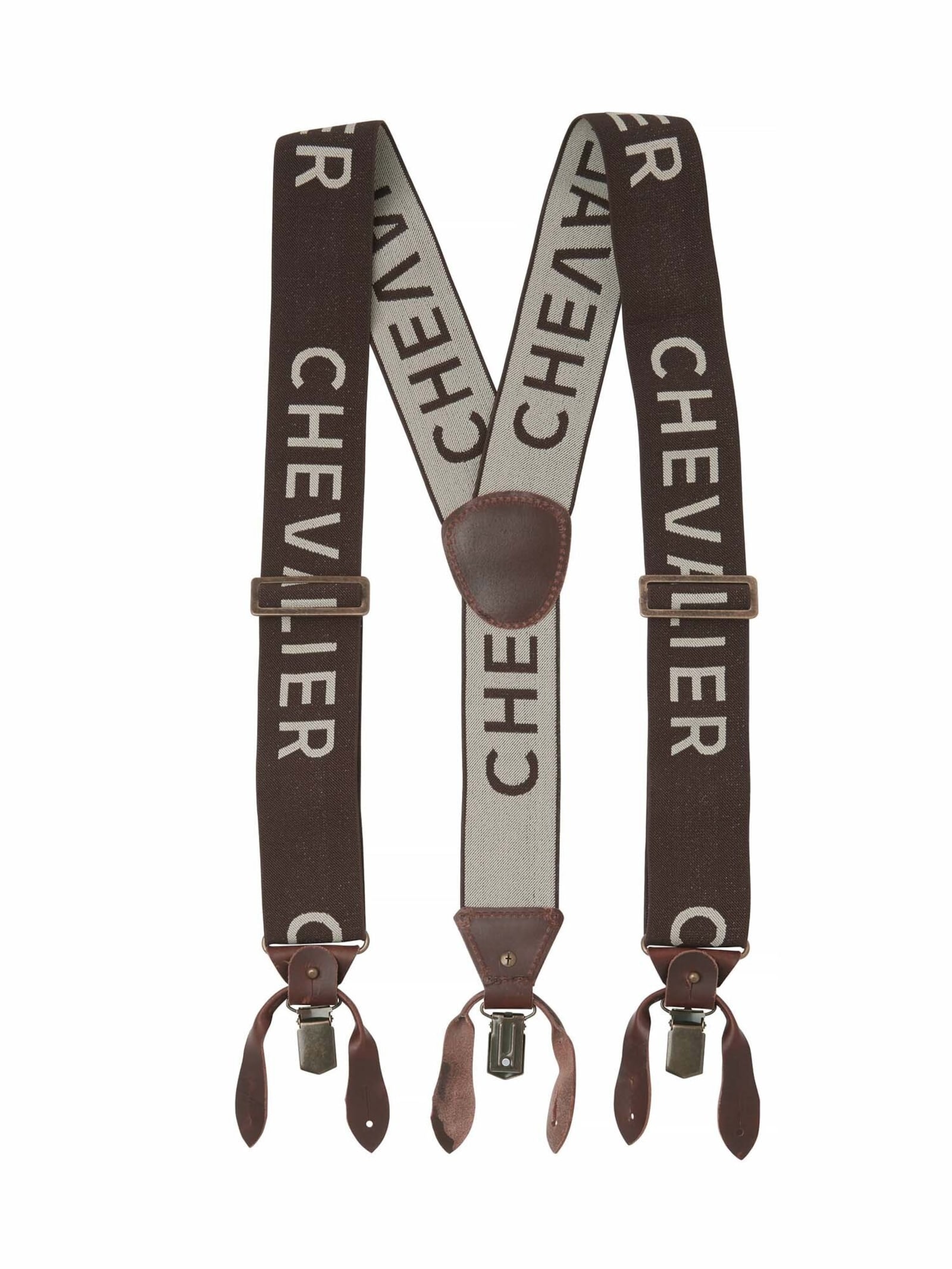 Chevalier Chevalier Logo Suspenders Brown One Size -