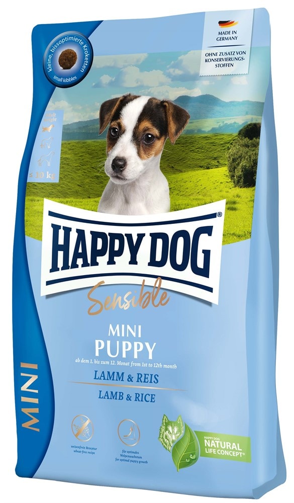 HappyDog Sensible Mini Puppy Lamb & Rice Torrfoder 800 g