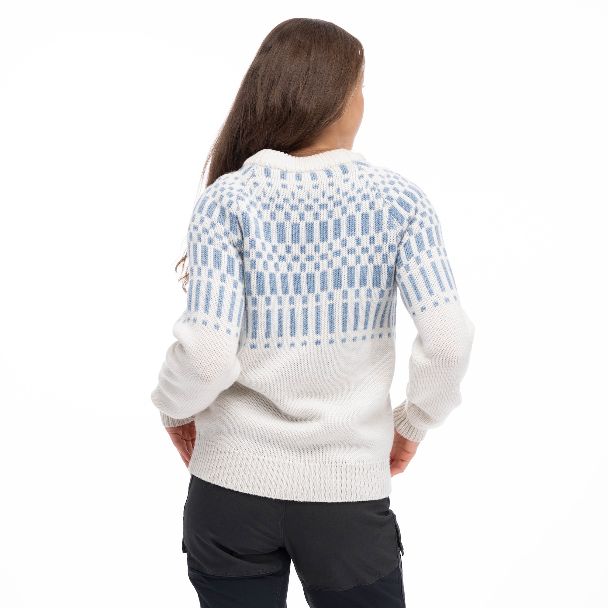 Bergans Nordmarka Merino Jumper Dam Vanilla White/Husky Blue L -
