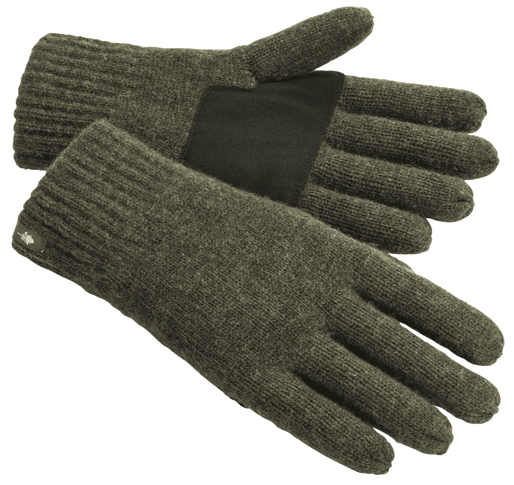 Pinewood Knitted Wool 5-Finger handske Mossgreen Melange M-L