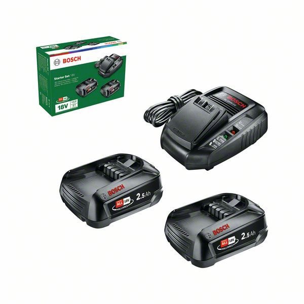 Bosch DIY Batterisett 18V 2X2,5Ah M/Lader Al1830Cv