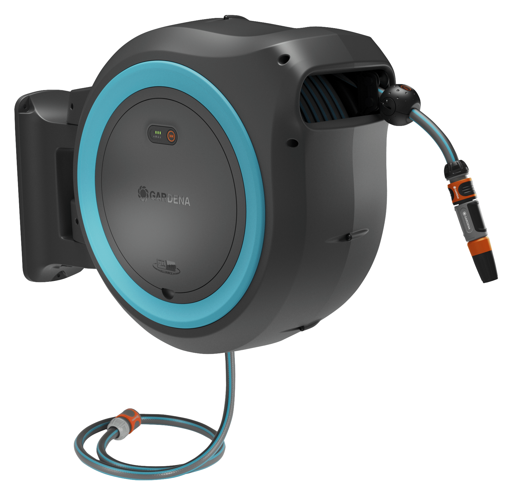 Gardena PowerRoll XXL 40m Turkos Batteridriven Väggslangbox