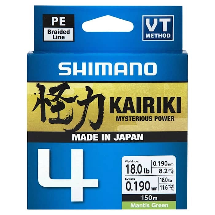 Shimano Braided line Kairiki 4 150m Mantis Green