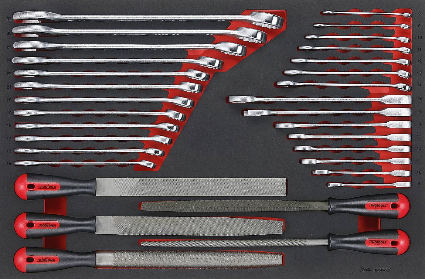 Teng Tools Nyckel-/filsats TTEX32 EVA 32 delar