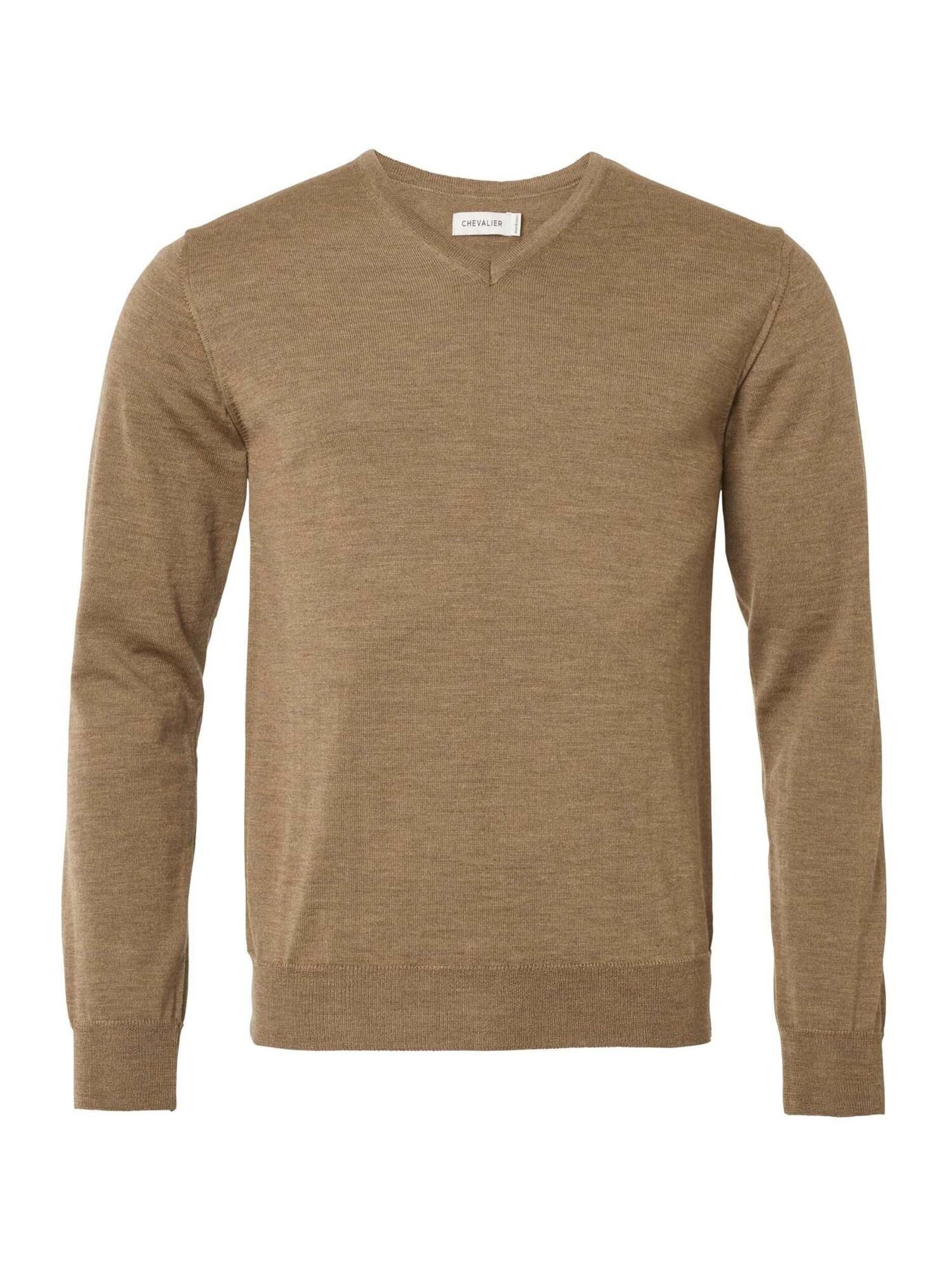 Chevalier Aston V-Neck Merino Pullover Men Hazelnut L