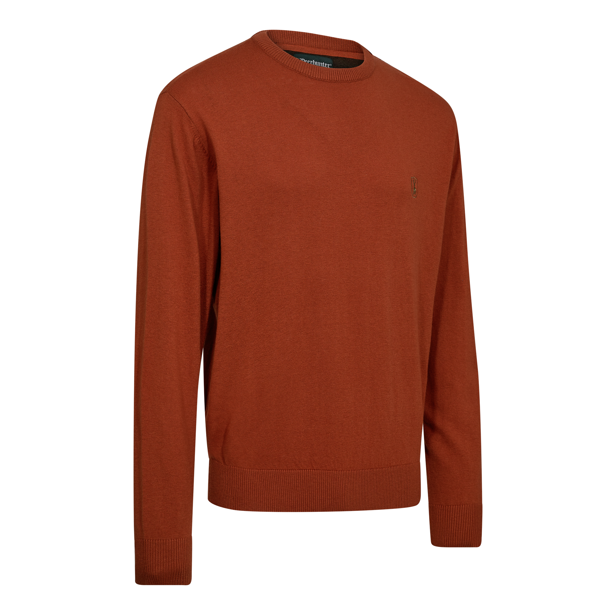 Deerhunter Harrington rundhalset strikkegenser Herre Oak Rust Melange XL -