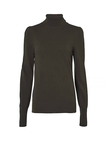 Chevalier Agnes Rollneck Wool Pullover Women Leather Brown