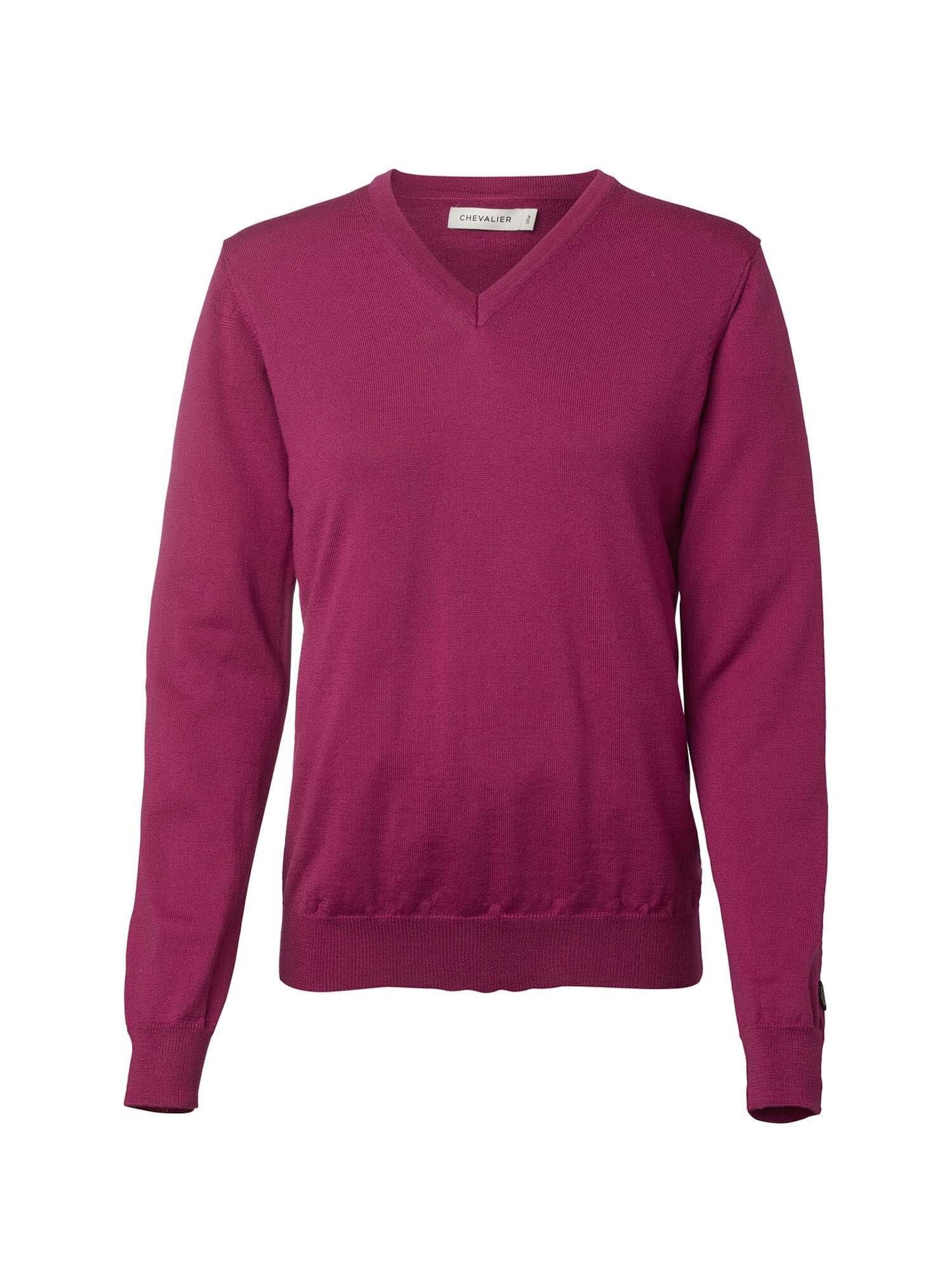 Chevalier Blaise V-Neck Merino Pullover Women Cherry Red  36W