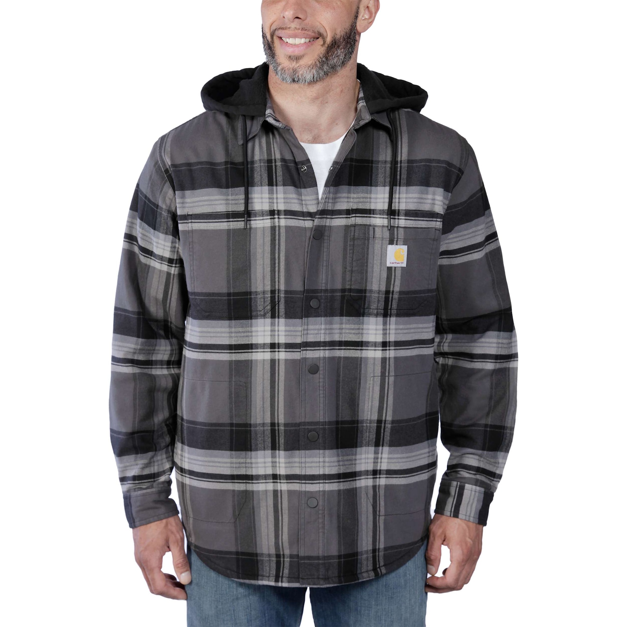 Carhartt Lined Flannel Shirt Jacket Mens Black S