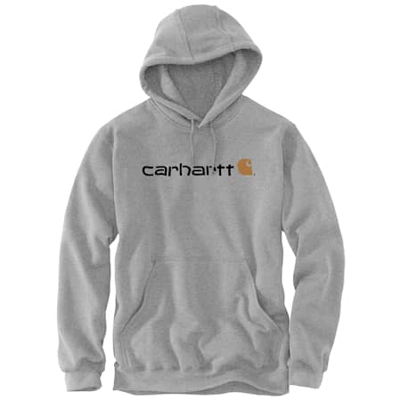 Carhartt Signature Logo Hoodie Herr Heather Grey