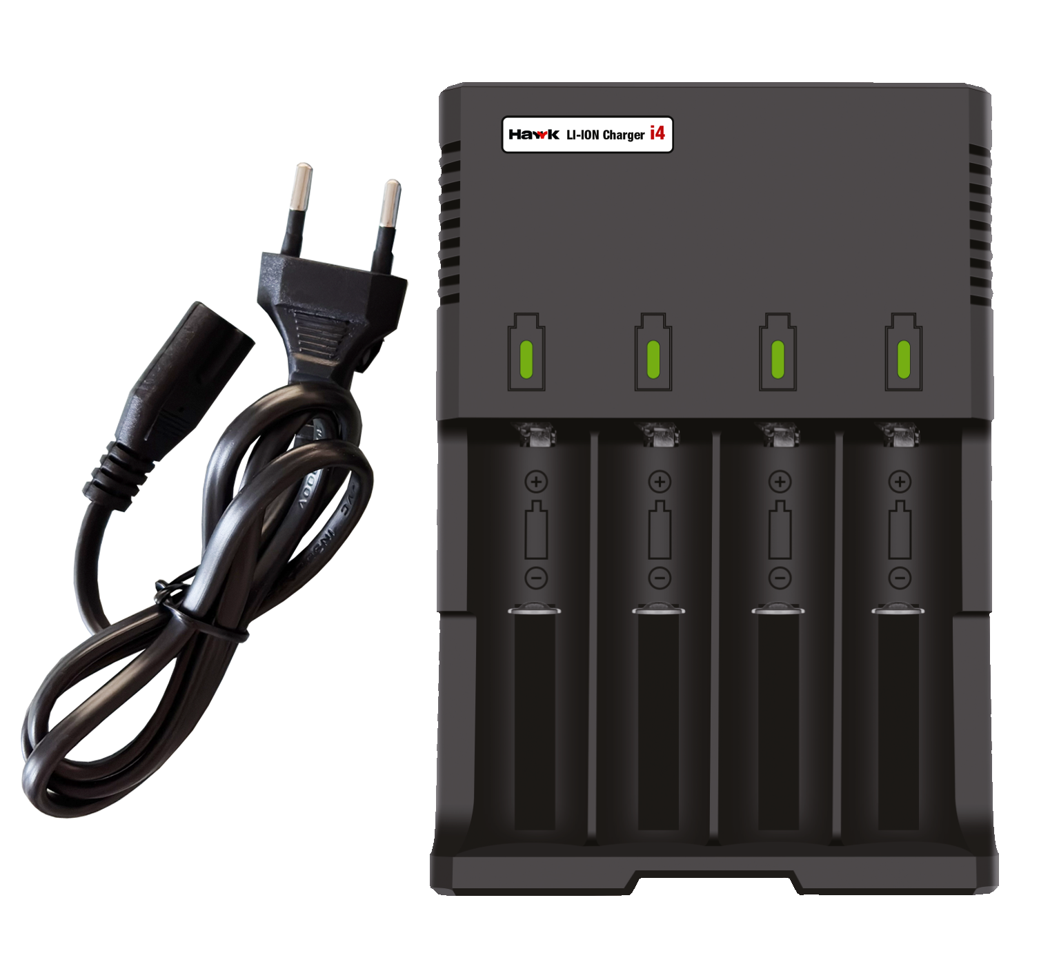 Hawk batterilader for i4 18650 litiumbatterier
