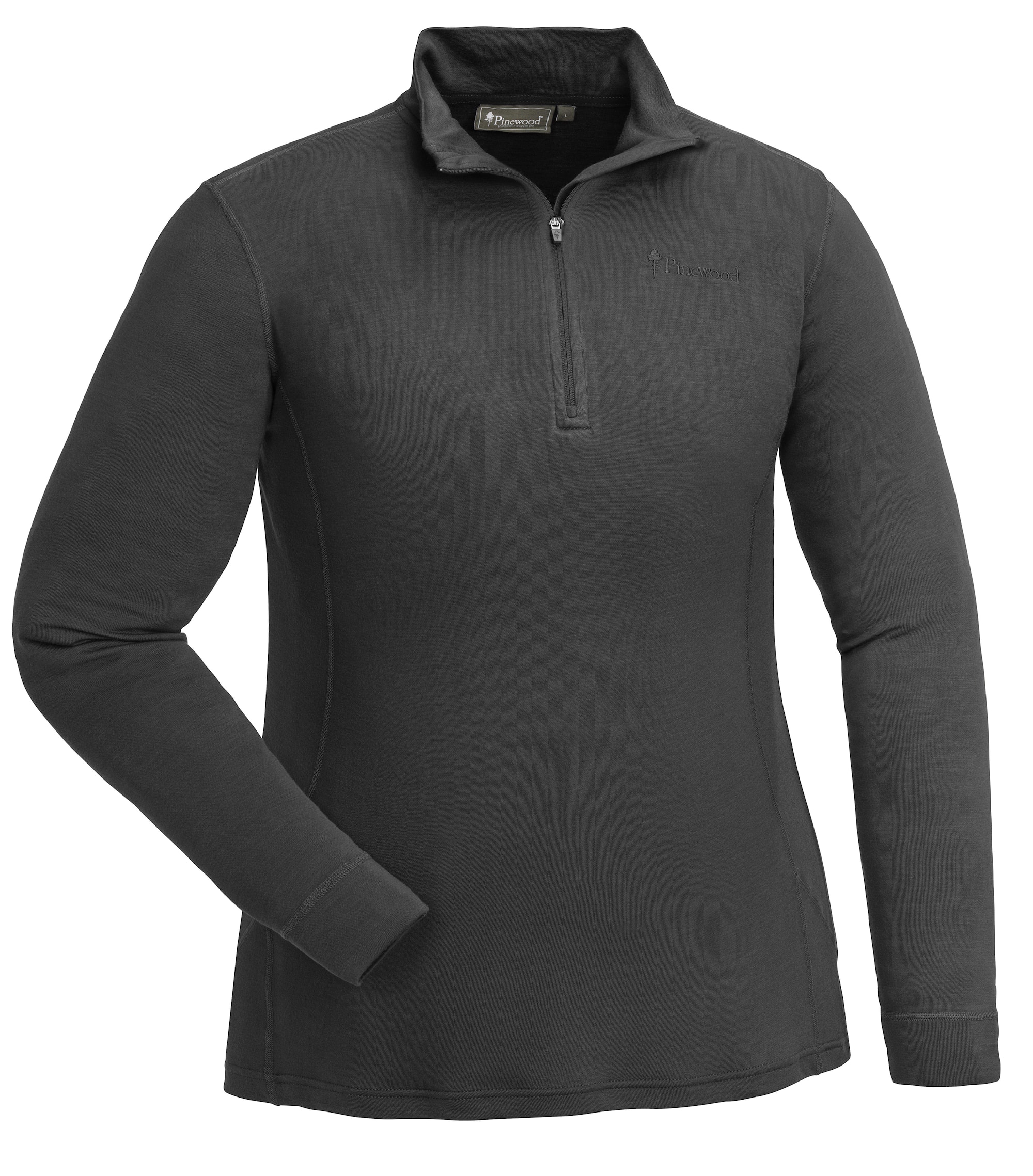 Pinewood Abisko Merino Baslager Half Zip Dam Smoke Black